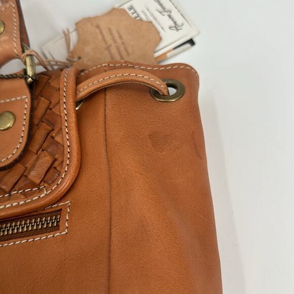 NWT Anonimo Fiorentino Vera Pelle Genuine Natural Leather drawstring Backpack - Picture 10 of 14